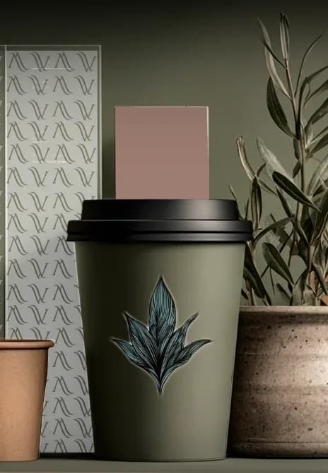 Borago cup brand application mockup